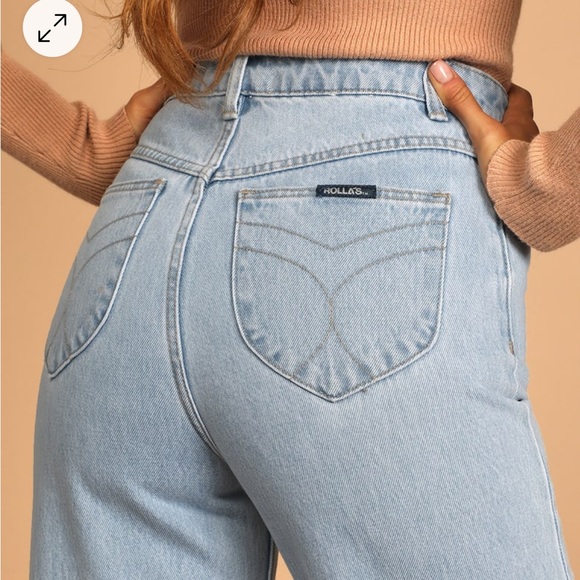 Rolla's Heidi Light Wash Denim High Rise Loose Straight Jeans - Picture 3 of 11